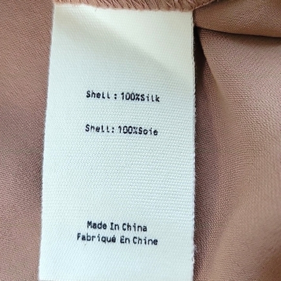 L'AGENCE Freja Mocha 100% Silk Draped Blouse - Size XS - Picture 9 of 9